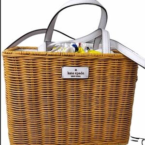 💛SOLD💛Kat Spade Sam Wicker Lemon Zest Medium Satchel